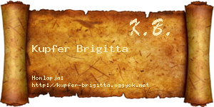 Kupfer Brigitta névjegykártya
